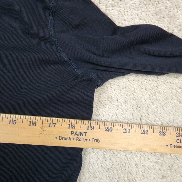 Vince Long Sleeve Henley Tee Dark Navy Size Large L Soft Cotton Casual Classic - Picture 7 of 8